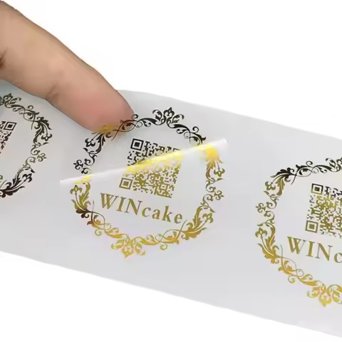 Gold wreath logo sticker with elegant circular design