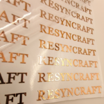 Close-up of ResinCraft logo pattern on sheet