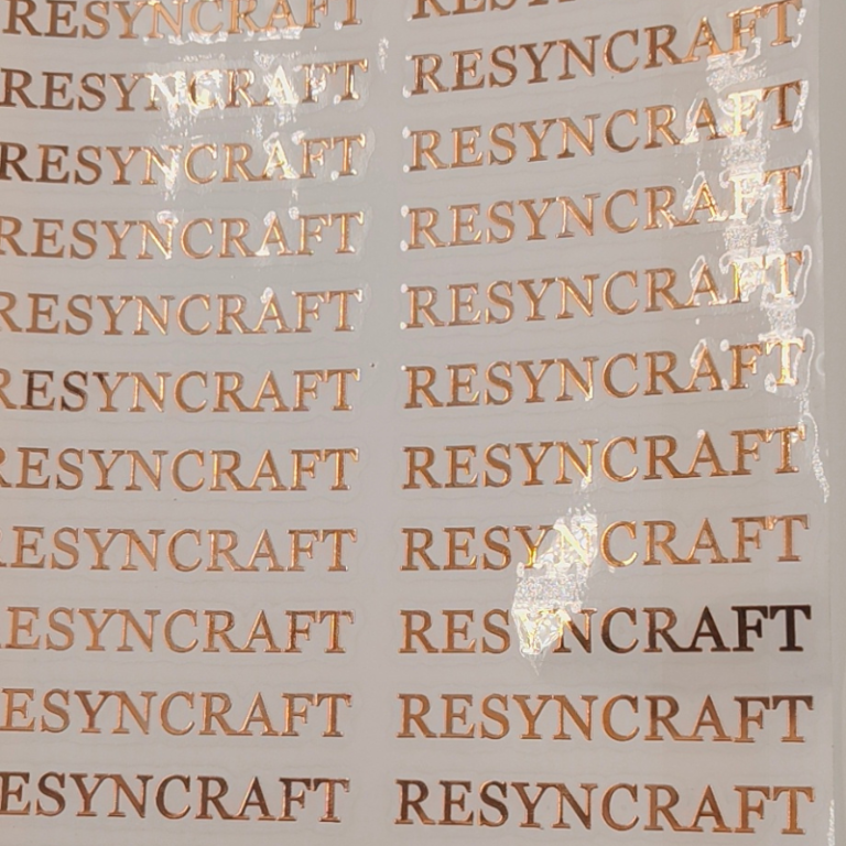 ResynCraft branded sheet with repeated logo pattern