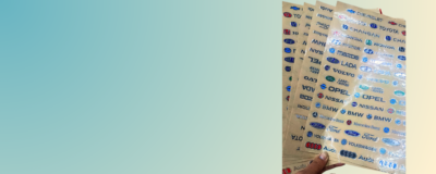 Car brand logo sticker sheets with multiple automobile company logos